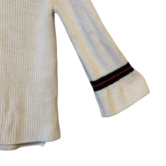 Cabi Womens Ace Pullover 5639 White Red Navy Knit V-Neck Sz M Yacht Tennis Money - Picture 4 of 11